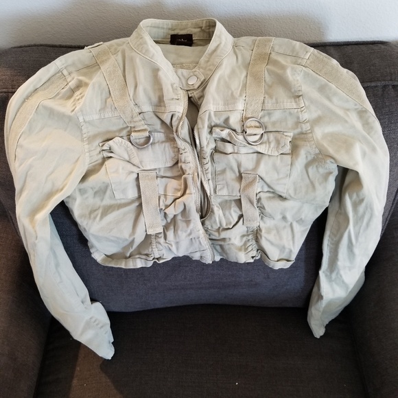 Crop top style khaki jacket - Picture 1 of 4